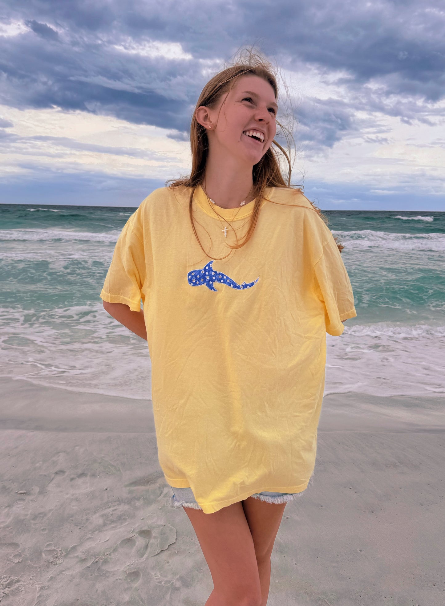 Floral Whale Shark Tee - Yellow * PRE-ORDER *