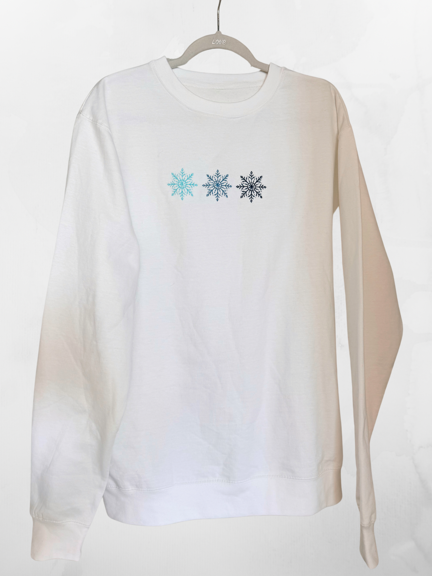 Snowflakes Crewneck - White