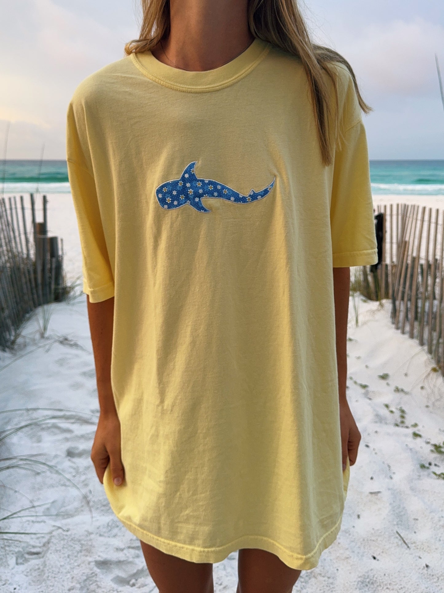Floral Whale Shark Tee - Yellow * PRE-ORDER *