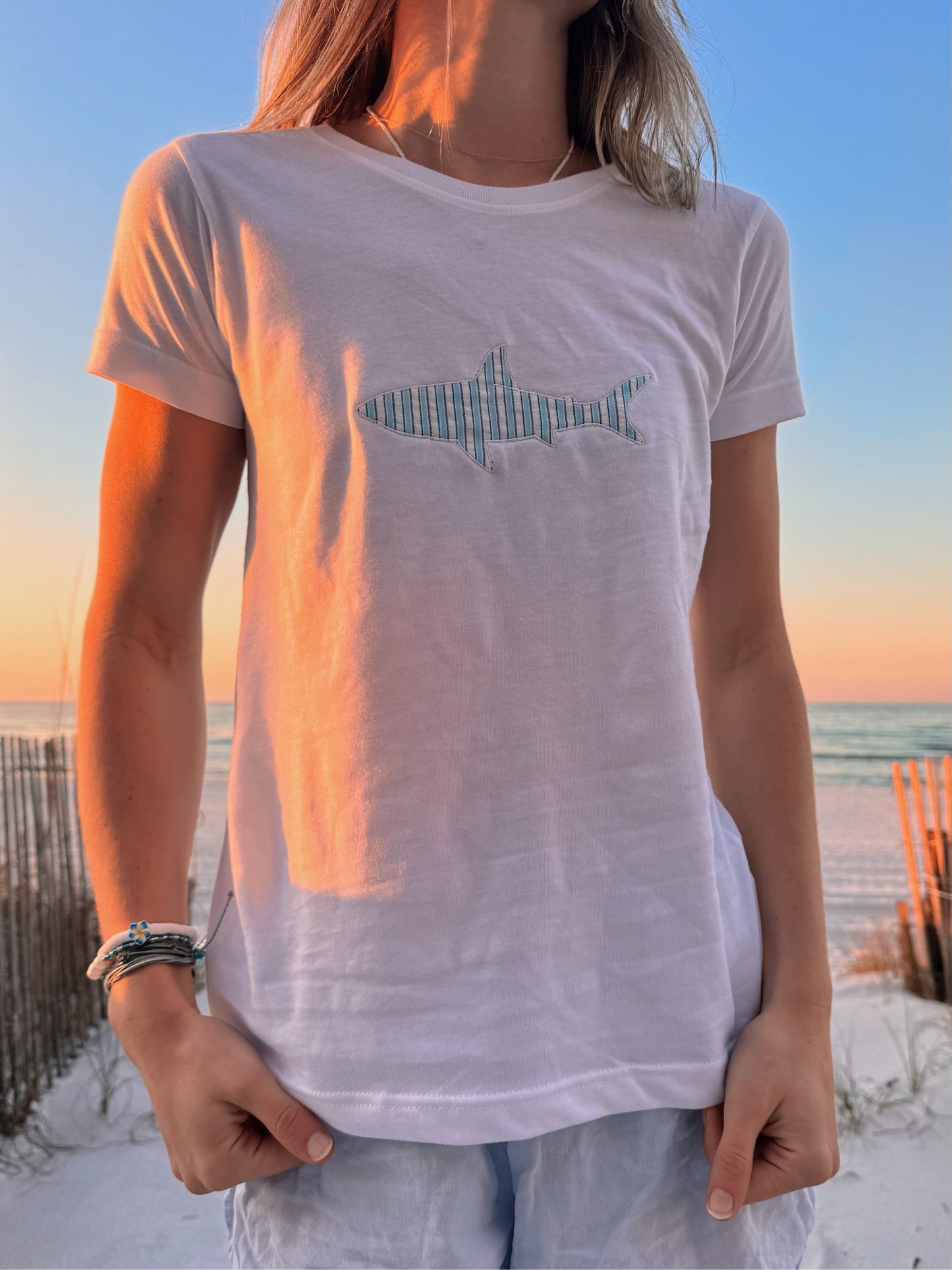 Seersucker Great White Shark Tee