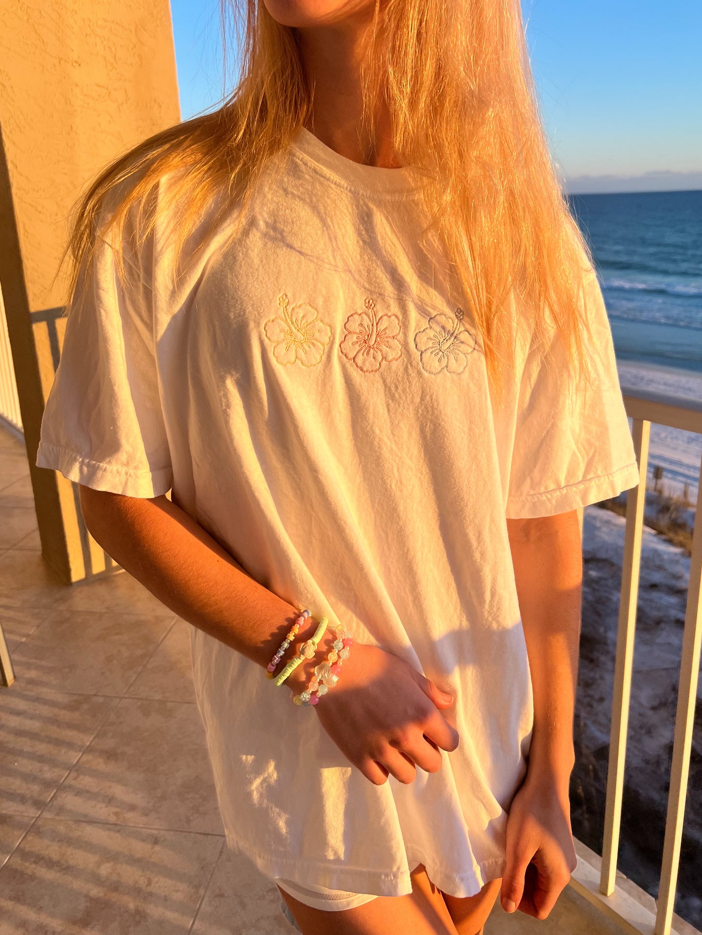 Pastel Hibiscus Tee