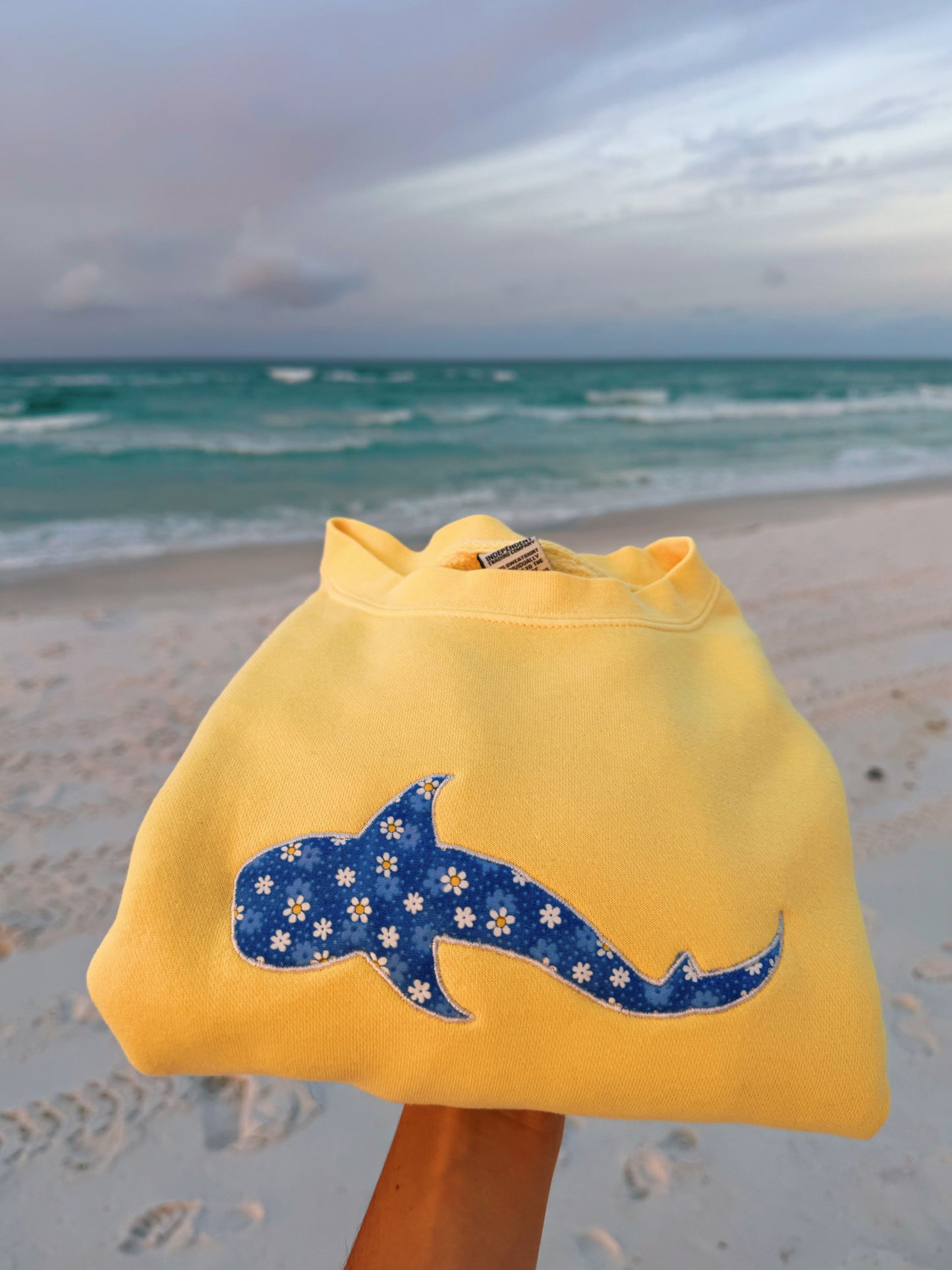 Floral Whale Shark Crewneck - Butter Yellow * PRE-ORDER *